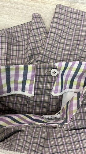 Adidas Purple, Blue & Yellow Plaid Women's Bermuda 12" Inseam Golf Shorts Size 4 - Picture 5 of 9