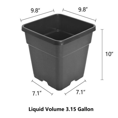 5/10PCS Re-usable Square Nursery Pot 10 Gallon Plastic Grow Pots Plant 5/10Pack - Picture 22 of 31