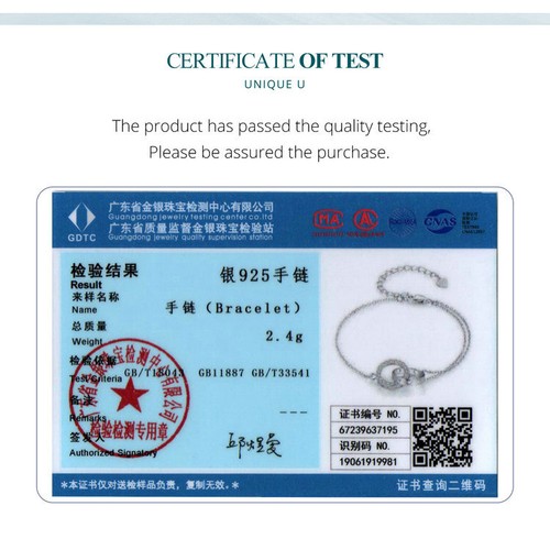 VOROCO Elegante Mujer Plata de Ley 925 Doble Aro Circonita cúbica Pulseras Cadena Joyería - Imagen 12 de 16