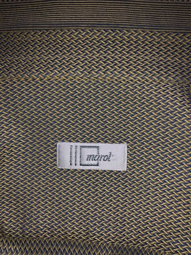 MAROL Luxus Herrenhemd Langarm aus Italien 44/XL dunkelblau&beige Flechtenmuster - Bild 18 von 22