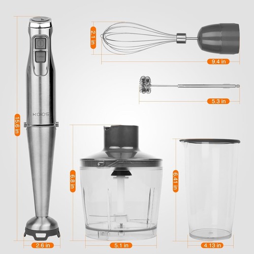 KOIOS 1100W Immersion Hand Blender 5-in-1 Handheld Stick Blender Kitchen Mixing - Picture 2 of 9