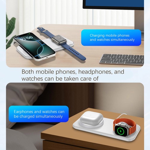 2in1 Wireless Charger Dock Station For Apple Watch Ultra/SE/10/9 iPhone 16 15 14 - Picture 18 of 26