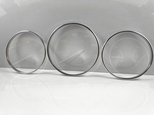 Pour Honda Civic VI CRV 95-00 Cerclages De Compteur Aluminium Anneaux Chrome x3 - Picture 2 of 11