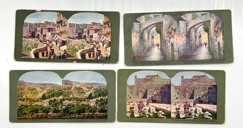 Vintage colorierte Stereo Ansichtskarten von Jerusalem Heiliges Land Palästina - Posten von 7 - Bild 3 von 4