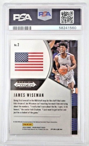 JAMES WISEMAN 2020 Prizm Draft Picks - Pink Ice Prizm RC Rookie GIOCO PERFETTO COME NUOVO PSA 10 - Foto 3 di 3