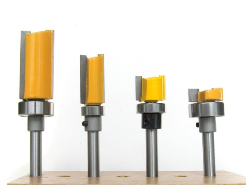 4pc 1/4" Shank Top Bearing Flush Trim Pattern Router Bit Set S - Picture 10 of 12