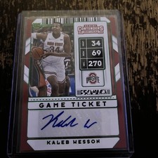 2020-21 Panini Contenders Draft Picks Autographs Game Ticket Kaleb Wesson Au, RC