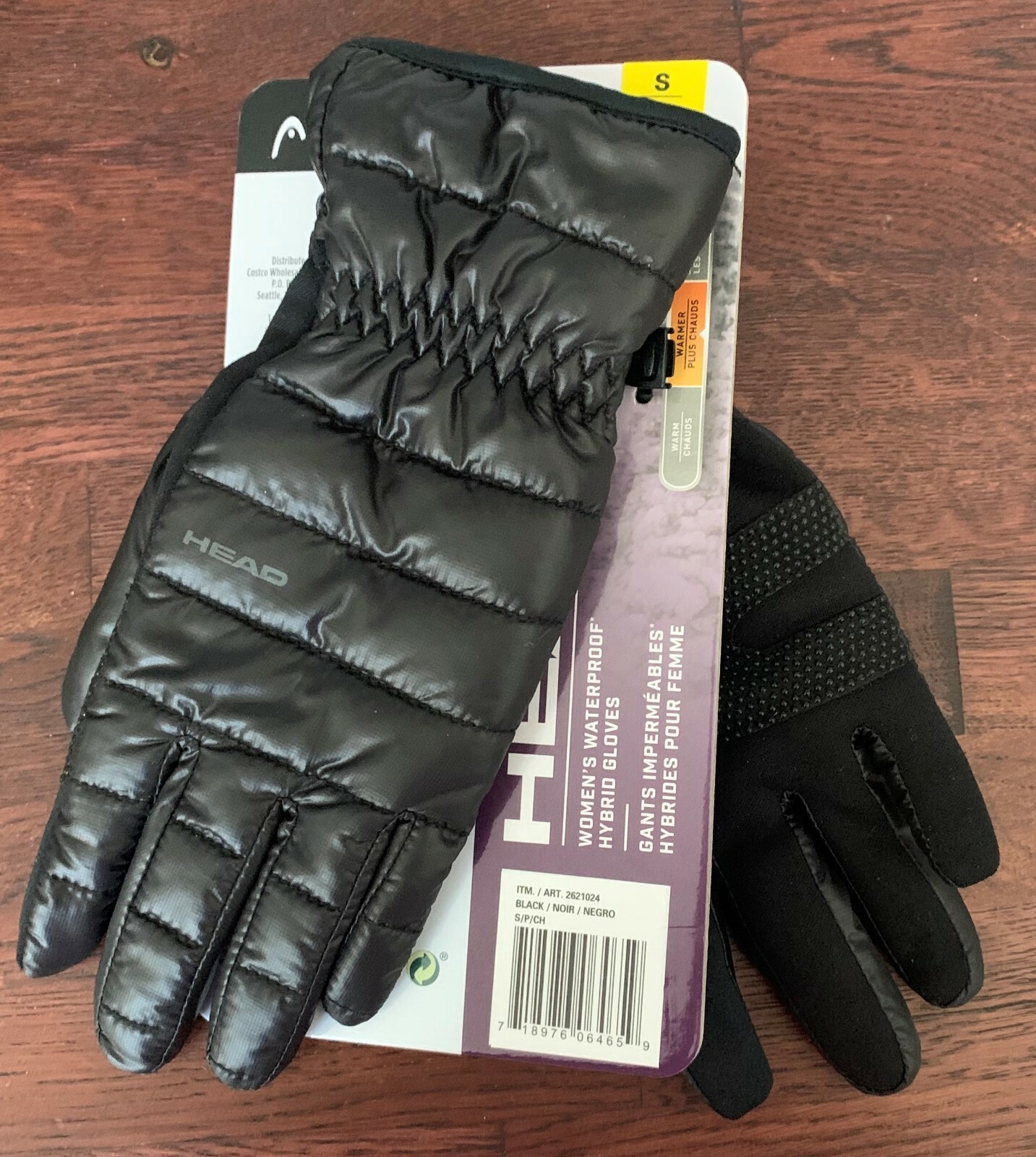 NWT HEAD Women’s Waterproof Hybrid Gloves, black OR gray, size S, M or