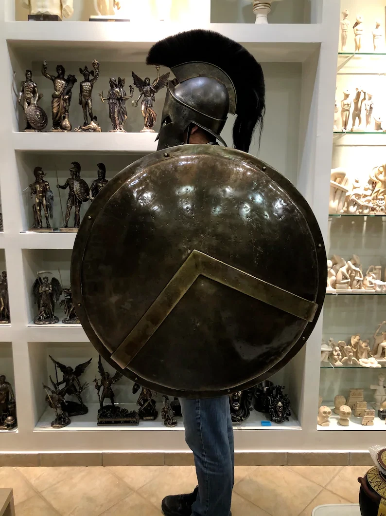 Shield Medieval Round Shield 300 Spartan Shield 32" Greek King Leonidas  LArp | eBay