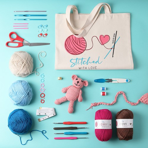 Kit de ganchillo Woobles para principiantes 73 piezas ganchos de hilo agujas de tejer conjunto de bolsa de mano - Imagen 3 de 8