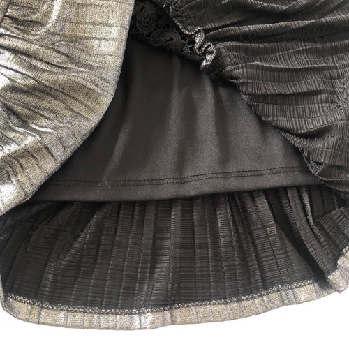 GB Girls Midi Dress Sz M Black Gray Metallic Lace Long Sleeve Lined Wendy Vibes - Picture 14 of 14
