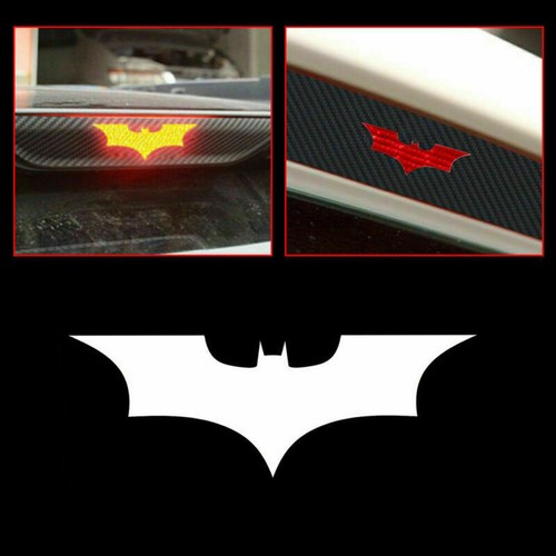 3Pcs Bat 3D Carbon Fiber Sticker Brake Tail Light Decal Decor Car Accessories - Picture 3 of 12