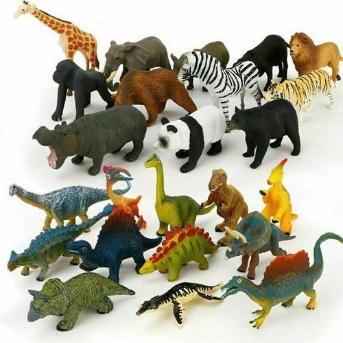 New 12Pcs Animal Model Plastic Figures Jungle Wild Ocean Zoo Animal Playset Toys - Picture 2 of 15