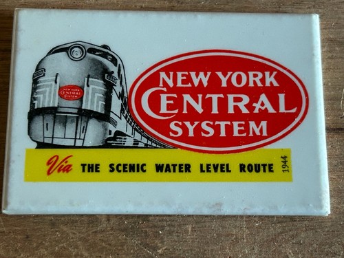NY Central System Taschenspiegel Eisenbahn Werbung 1944 Vintage Scenic Water Route - Bild 1 von 24