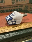 Christmas Figural Light Bulbs Snowy House Vintage Milk Glass Old Decoration
