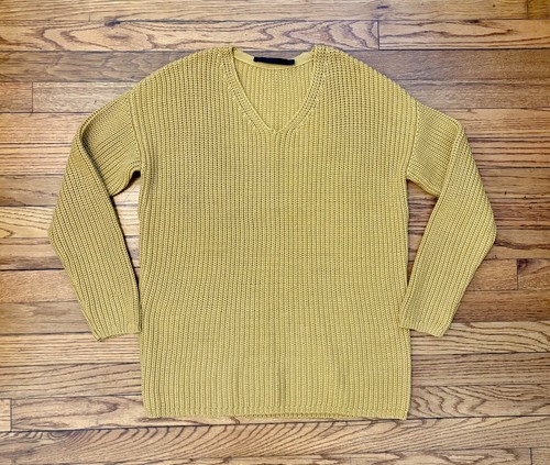 Jenni Kayne Cotton Fisherman Sweater Mustard Yellow 495-7358-B250 (size: XS) - Afbeelding 2 van 4