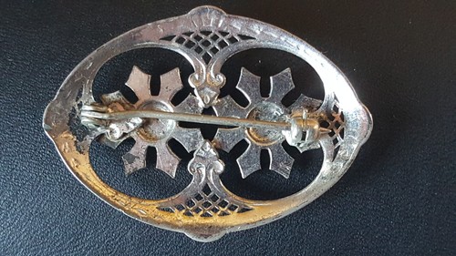 Vintage   925 sterling silver marcasite brooch - Picture 3 of 3