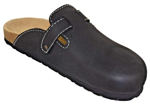 Soft-Clogs Pantoletten Leder-Soft-Fußbett Herren Schwarz 40,41,42,43,44,45,46,47 - Bild 3 von 6
