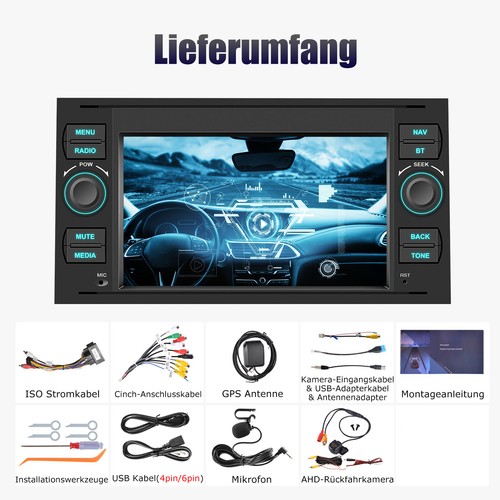 Für Ford Focus Fiesta C S Max Transit Autoradio 64GB Android 14 Carplay Navi KAM - Bild 15 von 15