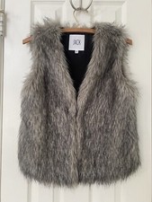 Women's Jack Faux Fur Vest Size Xs Gray Black Free Ship