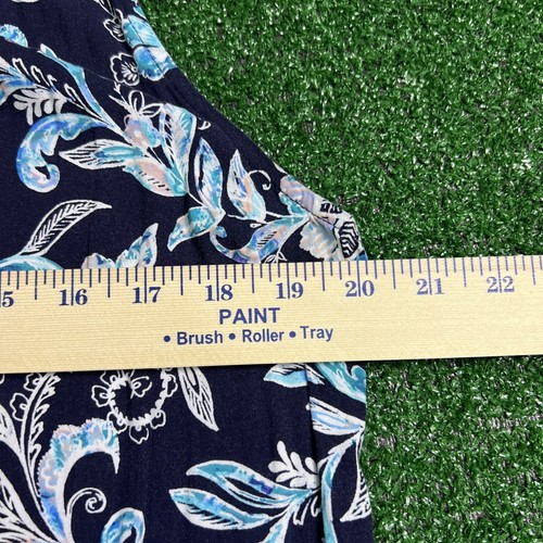 Croft & Barrow Dress Collared Full Length Button Down Dress Blue Floral Size XXL - Picture 7 of 8