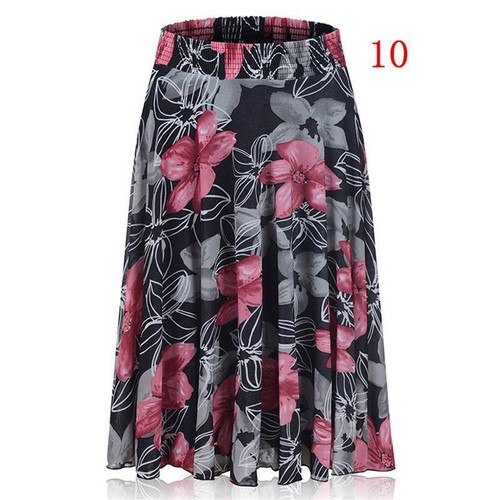 Falda Informal Estampado Floral Falda Mujeres Damas Verano Cintura Elástica Mediana - Imagen 21 de 30