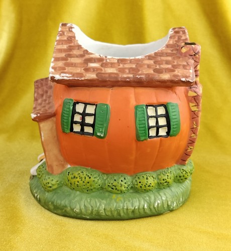 Vintage Ceramic Halloween Haunted House Pumpkin Planter Ghosts JOL 5" 🎃 - Imagen 4 de 10