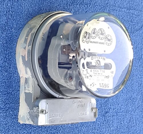 VINTAGE Duncan Electric Watt Hour Meter (KWH) 2-Wire 15 Amp 120 VAC Type MF-A - Picture 4 of 8
