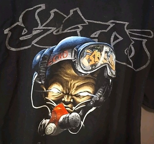 Ecko Unltd T-Shirt Herren L Graffiti Künstler Mann Gasmaske Grafik - Bild 3 von 8
