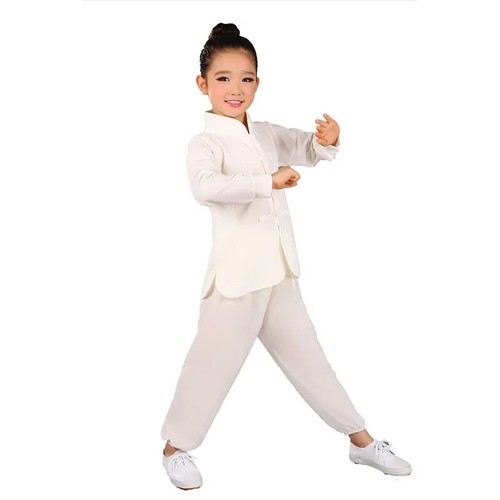 Kid Traditional Kungfu Uniform For Boys Girls Wushu Costume Suit Set StageOutfit - Foto 11 di 32