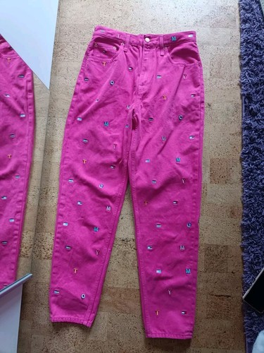30/34 Tommy Hilfiger Jeans Tommy Jeans Buchstaben Bunt Pink NP 130 - Bild 3 von 4