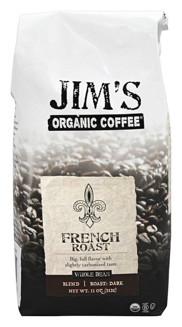 Jim's Organic Coffee - Whole Bean Coffee French Roast - 11 oz.