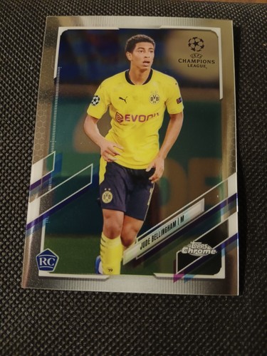 2021 JUDE BELLINGHAM TOPPS CHROME SOCCER ROOKIE CARD RC #68 ENGLAND DORTMUND
