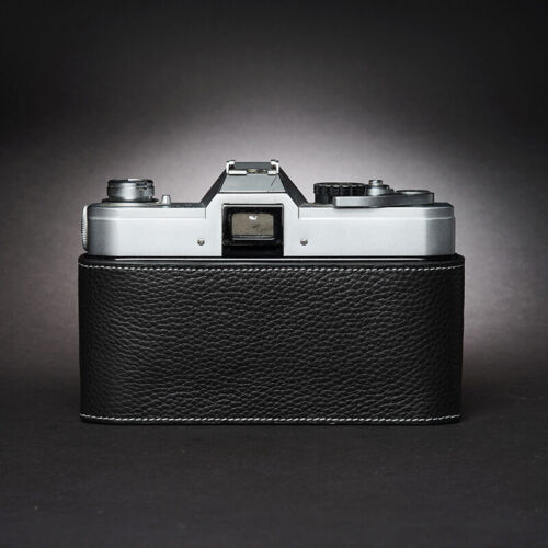 Funda protectora hecha a mano de cuero genuino con media cámara para Canon ftb - Imagen 3 de 7