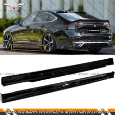 For 2023-25 Honda Accord 11th Gen Yofer Gloss Black Add On Side Skirt Extension