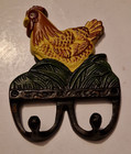 Metal Double Coat Hook With Chicken Design
