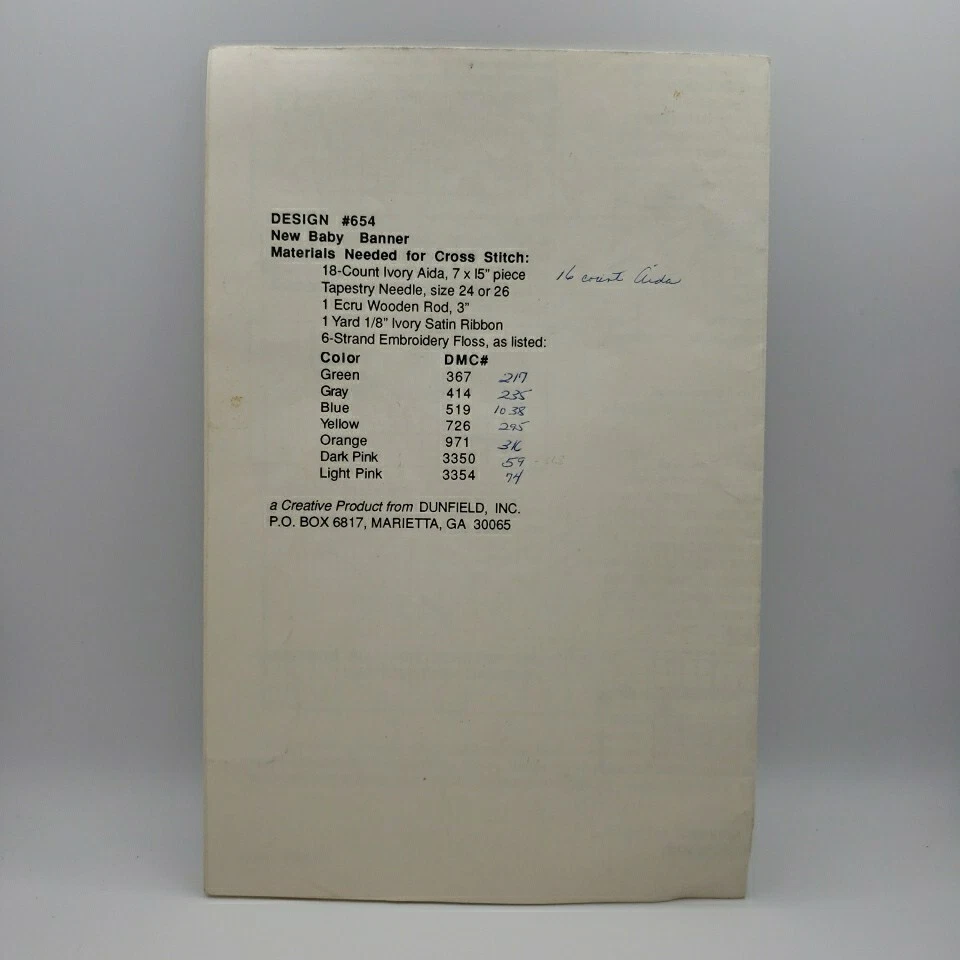 Creative Moments New Baby Banner Cross Stitch Pattern Chart Ducks Bunny Sheep - Image 3 of 3