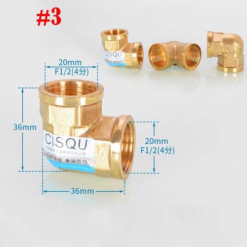 Conector reductor de tubería de montaje de latón de 1/2"" 3/4"" macho X hembra BSP 90° - Imagen 8 de 25