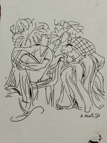 Henri Matisse Drawing on paper (Handmade) signed and stamped mixed media. - Picture 3 of 7