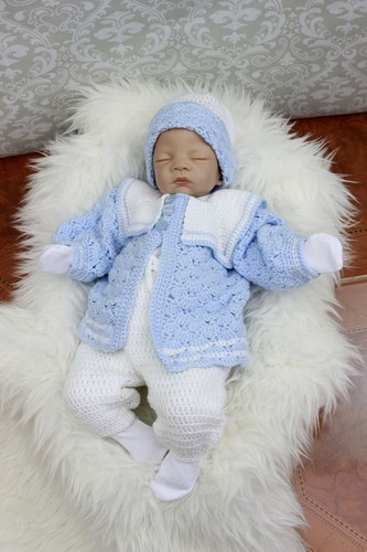 Crochet Pattern for Boys, Jacket, Trousers, Beanie, Preemie to 6mths CP17 - Picture 5 of 10