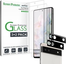 3 2 Pack  amFilm for Google Pixel 6A5G- Tempered Glass Screen  lens Protector