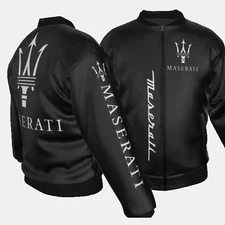 VTG Maserati Racing Car Logo Windproof Bomber Jacket