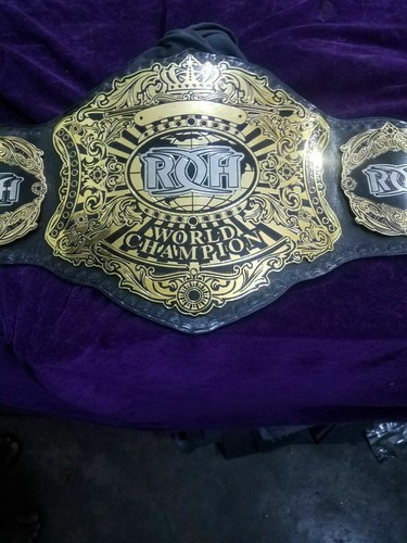 ROH Ring Of Honor World Championship Wrestling Title Belt Zinc Brass Leather - Picture 7 of 10