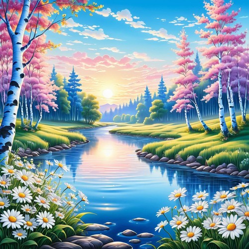 5D DIY Full Round Drill Diamond Painting Landscape Kit Home Decoration Art Craft - Picture 11 of 45