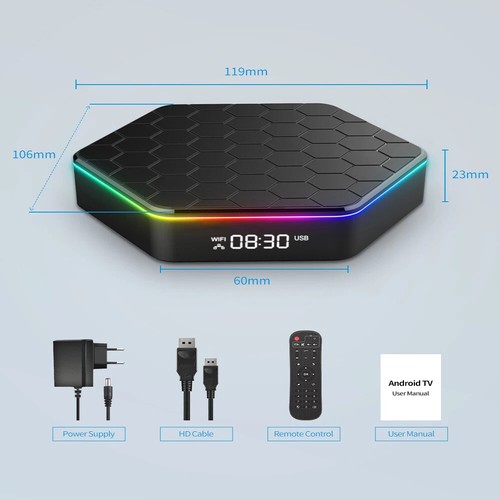 Hot 2024 Mortal T6 Android 12 Home Theater Set Top Box WIFI 6 Allwinner H618 Qua - Picture 6 of 32