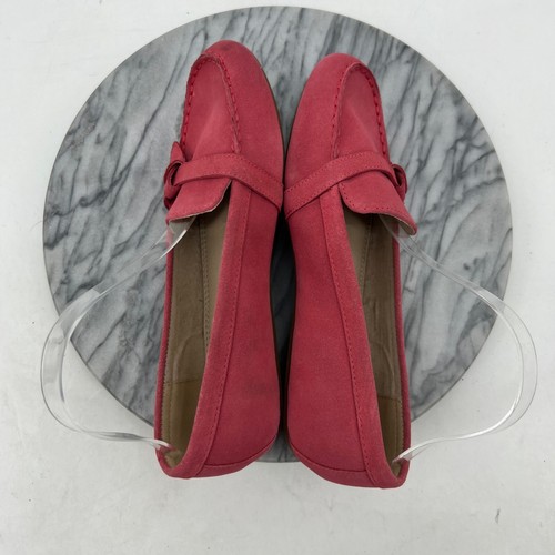 Lands End Womens 10 Loafers Shoes Watermelon Suede Moccasins Slip On Flat 531623 - Picture 6 of 10