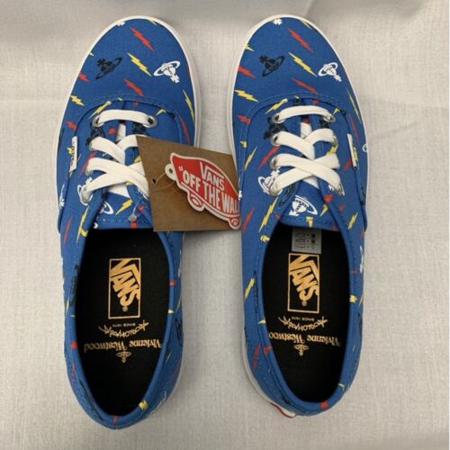 Vans Vivienne Westwood Authentic Lace Up Thunderbolt Orbs / Blue Women Size 7 - Picture 7 of 12