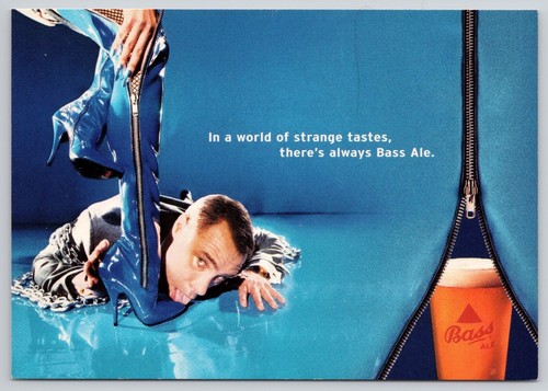 Bass Ale Boot Fishnets Risque Sexy Advertising Go Card 1997 Postcard (800006) - Picture 1 of 2