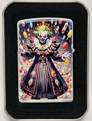 FUEL LIGHTER WITH TIN DISPLAY BOX - EVIL CREEPY STONED CLOWNS - ONE OF A KIND - Picture 4 of 5