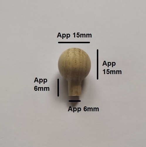 Pedini agitatore in legno piccolo rovere manopole sfera legno incompiuto cassetto miniatura peg - Foto 2 di 2